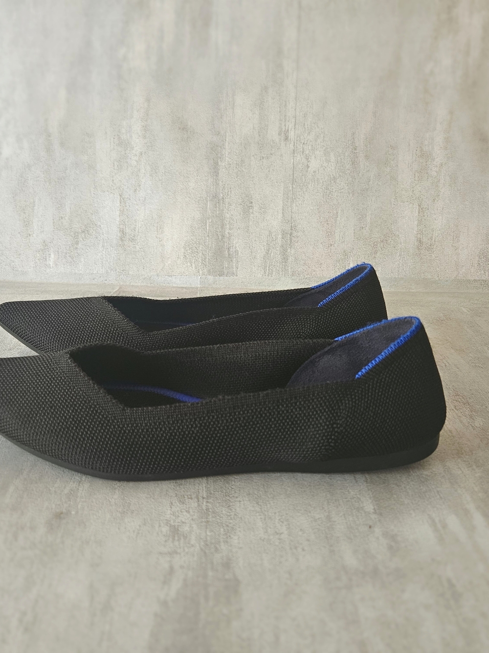 ROTHY'S The Point Black Knit Pointed Toe Flats - Women's Size 7.5 - Picture 6 of 14
